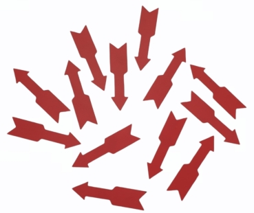 Pfeil rot-zur-Orientierung-Hub-,+Schubbe Hochregal-,+Kommission.-Geräte