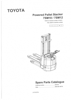 Preview: Toyota Ersatzteilkatalog 7SM10/7SM12 PoweredPalletStacker 7SM10/7SM12