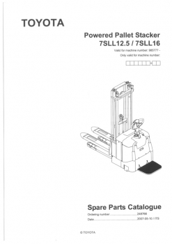 Preview: Toyota Ersatzteilkatalog 7SLL12.5/7SLL16 PoweredPalletStacker 7SLL12.5/7SLL16