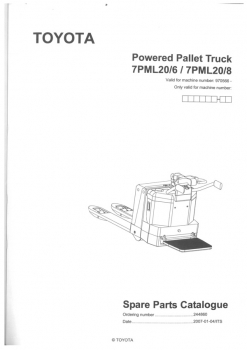 Preview: Toyota Ersatzteilkatalog 7PML20/6-8 PoweredPalletTruck 7PML20/6 und 7PML20/8