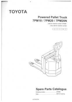 Preview: Toyota Ersatzteilkatalog  für PM Serie Powered Pallet Truck 7PM18/20/20N