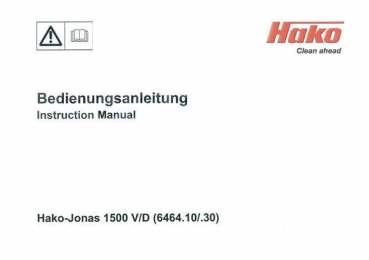 Preview: Hako Bedienungsanleitung Jonas 1500 (5013-6379)