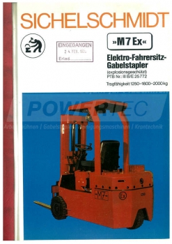 Preview: Sichelschmidt Bedienungsanleitung M7Ex Elektro-Fahrersitz-Gabelstapler