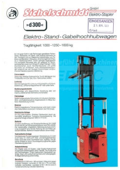 Preview: Sichelschmidt Bedienungsanleitung d300 Elektro-Stand-Gabelhochhubwagen