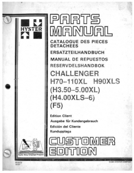 Preview: Hyster Ersatzteilkatalog H70-110XL/90XLS (5013-7005)