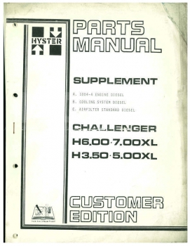 Hyster Ersatzteilkatalog Ergänzung Challenger H6.00/7.00XL/H3.50/5.00XL