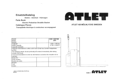 Atlet Ersatzeilliste CSD 125/160 Elektro-Deichsel-Hubwagen