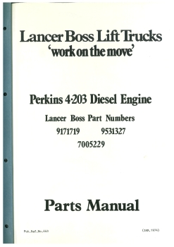 Lancer-Boss Ersatzteilliste Diesel-Motor Perkins 4*203 Diesel Motor