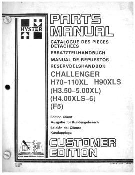 Hyster Ersatzteilkatalog H70-110XL/90XLS (5013-7005)