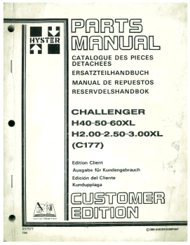 Hyster Ersatzteilkatalog H40-50-60XL Challenger H2.00-2.50-3.00XL (C177)