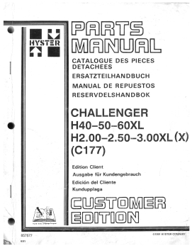 Hyster Ersatzteilkatalog Challenger H40-50-60XL/H2.00-2.50-3.00XL(X)(C177)