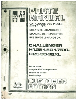 Hyster Ersatzteilkatalog Challenger H1.25/1.50/1.75XL   H25/30/35XL