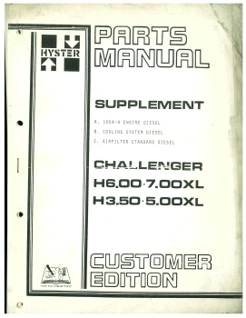 Hyster Ersatzteilkatalog Ergänzung Challenger H6.00/7.00XL/H3.50/5.00XL