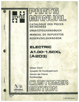 Hyster Ersatzteilhandbuch Electric A1.00-1.50XL (A203)
