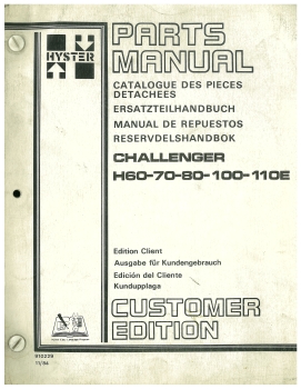 Hyster Ersatzteilhandbuch Challenger H60-70-80-100-110E