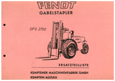 Fendt Ersatzteilliste DGF 2750 (5013-9710)