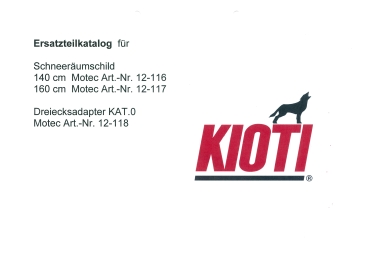 Kioti Ersatzteilkatalog 12-116 und 12-117 und 12-118