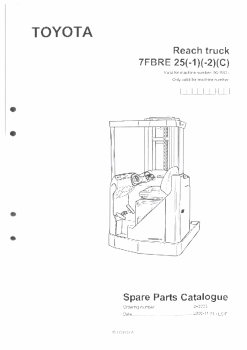 Toyota Ersatzteilliste 7FBRE25 ReachTruck 7FBRE 25(-1)(-2)(C)