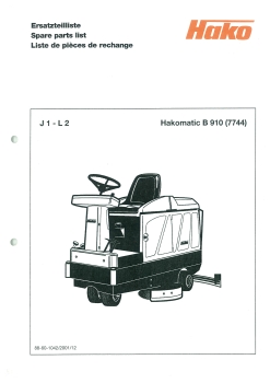 Hako Ersatzteilliste B910 J1-L2 Hakomatic B 910 (7744)