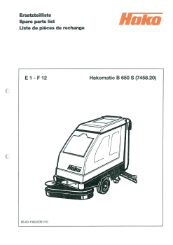 Hako Ersatzteilliste B650S Hakomatic B 650 S (7458.20)