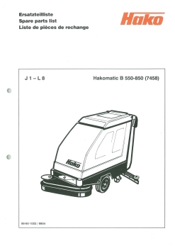 Hako Ersatzteilliste B550-850 Hakomatic B 550-850 (7458)