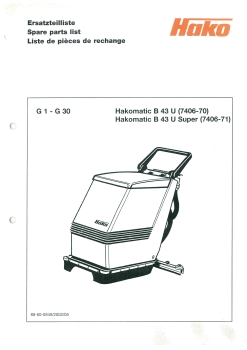 Hako Ersatzteilliste B 43 U Hakomatic B 43 U/U Super (7406-70/71)