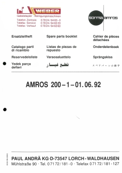 Amros Ersatzteilheft amros200-1-01.06.92