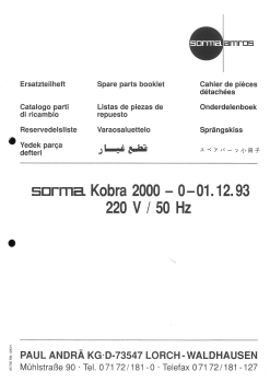 Sorma Ersatzteilheft Kobra 2000-0- 0.12.93  220V/50Hz