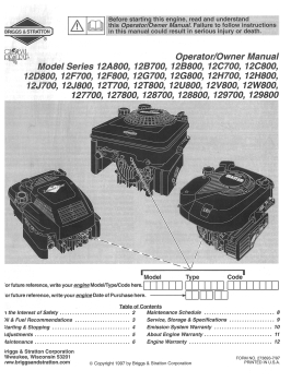 Briggs&StrattonBedienungsanleitungModelS Model Series