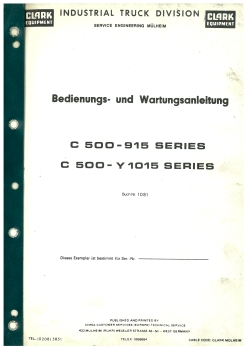Clark Bedienungsanleitung C500-915/Y1015 und Wartungsanleitung
