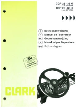 Clark Betriebsanweisung CGP/CDP25-35H >Lot GEF 6763