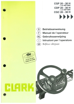 Clark BetriebsanweisungCGP/CDP/CGC20-30H >Lot GEF 8895