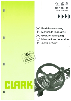 Clark Betriebsanweisung CGP/CDP 20-35 >Lot GEF 8905/8