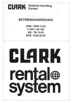 Clark Bedienungsanweisung GPM/DPM12-30 C500Y60-100 EM/TM10-20 EPM/ECM20-30