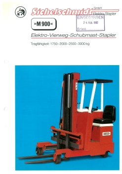 Sichelschmidt Bedienungsanleitung M900 Elektro-Vierweg-Schubmast-Stapler
