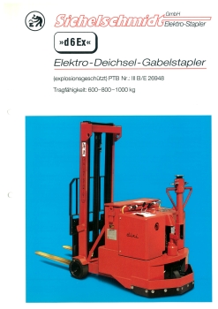 Sichelschmidt Bedienungsanleitung d6Ex Elektro-Deichsel-Gabelstapler
