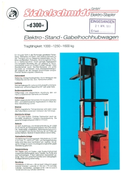 Sichelschmidt Bedienungsanleitung d300 Elektro-Stand-Gabelhochhubwagen