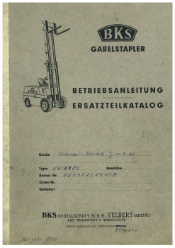 BKS Betriebsanl. VE-2480/2036/3080/3036 Betriebsanleitung und Ersatzteilkatalog