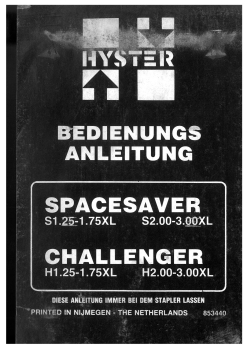 Hyster Bedienungsaleitung Spacesaver und Challenger