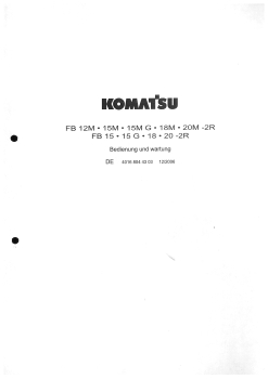 Komatsu Betriebsanleitung FB12M 15M/MG 18M 20M -2R FB15 15G 18 20 -2R