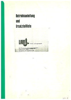 Larf Betriebsanleitung Elektr.-Geh-Gerät und Ersatzteilliste