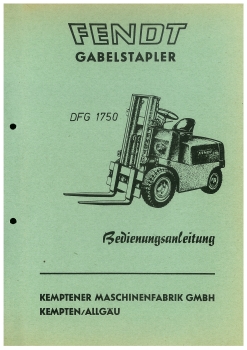 Fendt Betriebsanleitung DFG 1750 Gabelstapler (5013-9703)