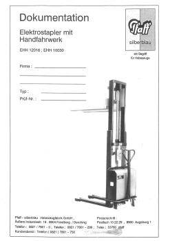 Pfaff Betriebsanleitung EHH12016/10030 und Ersatzteilliste Elektrostapler