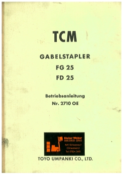 TCM Betriebsanleitung FG25/FD25 Gabelstapler (5013-9634)