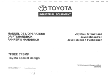 Toyota Fahrer's Handbuch 7FBEF/7FBMF Joystick mit 4 Funktionen