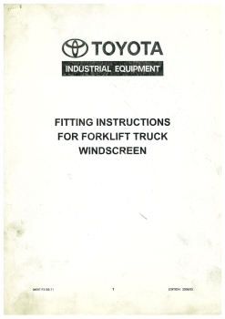 Toyota Fitting Instructions windscreen for forklift truck