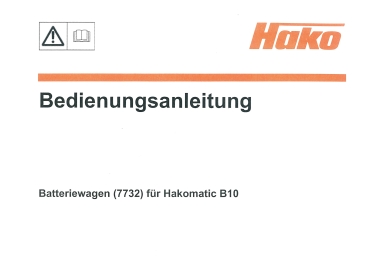 Hako Bedienungsanleitung Batteriewagen für Hakomatic B10