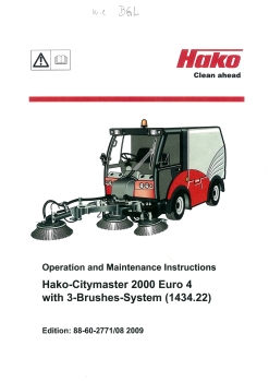 Hako Bedienungsanleitung Citymaster 2000 Euro 4 mit 3-Brusches-System (1434.22)