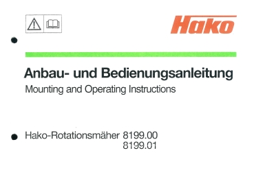 Hako Bedienungsanleitung Rotationsmäher 8199.00/8199.01