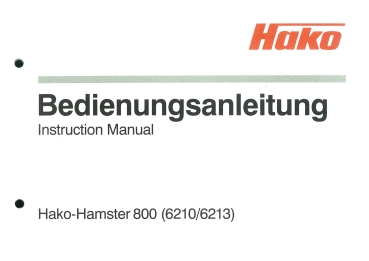 Hako Bedienungsanleitung Hamster 800 (6210/6213)